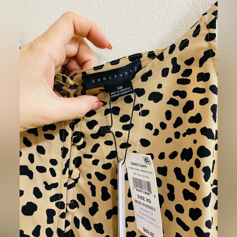 NWT Sanctuary Tan and Black Animal Print Camisole Size XS - Picture 3 of 6